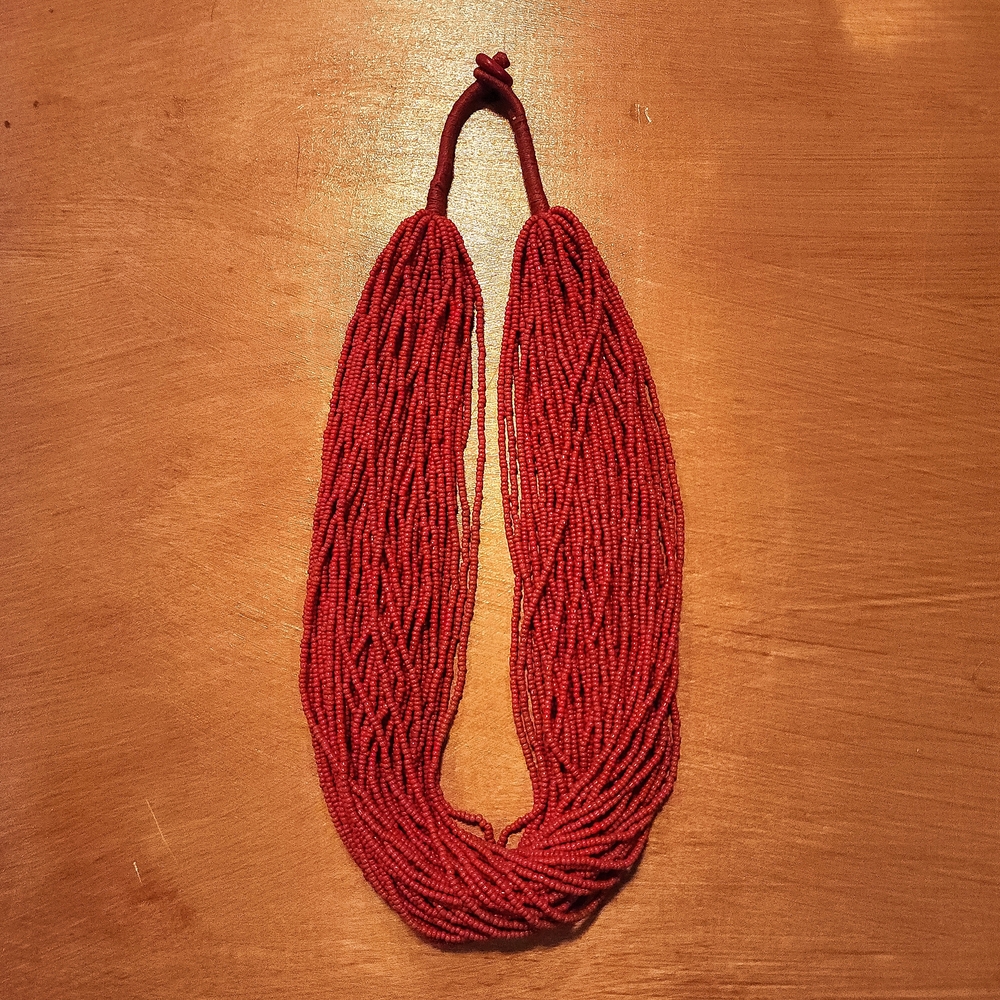 Bold Glass Seed Red Necklace